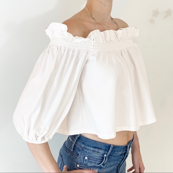 Zara Tops - Zara Collection Ruffle Off Shoulder Crop Top S